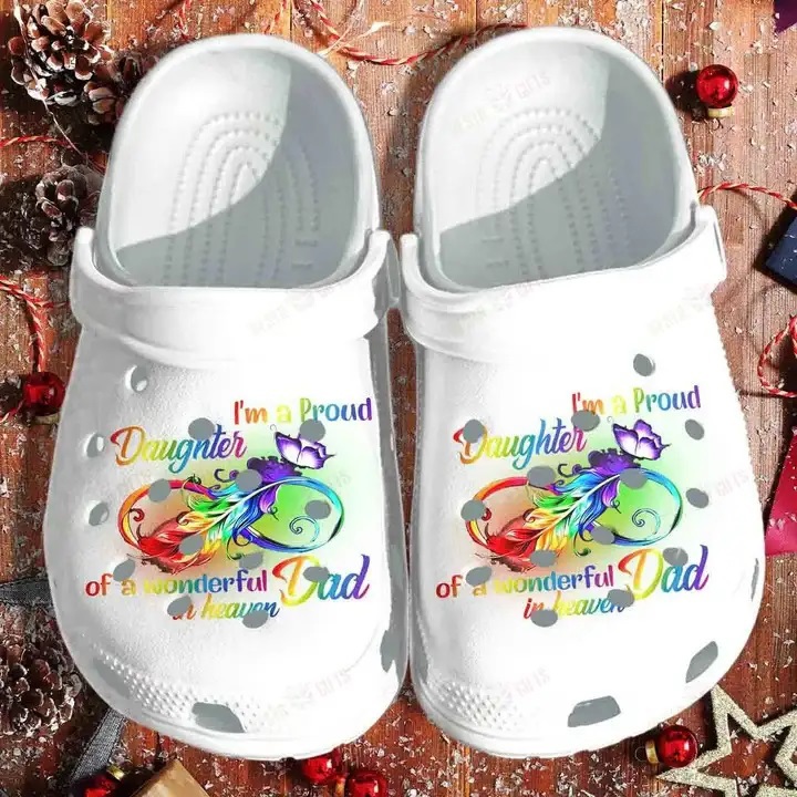 Crocs outfit - pround daughter of wonderful dad heaven butterfly crocs crocband clogs - 1944 Crocs Outfit