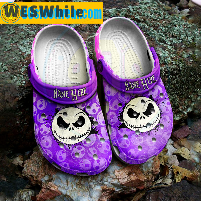 Crocs outfit - purple personalized halloween crocs jack skellington classic clogs - 1953 Crocs Outfit
