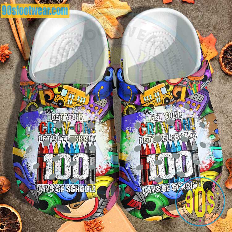 Crocs outfit - teacher crocs – get your crayon 100 days of school clogs - 2157 Crocs Outfit