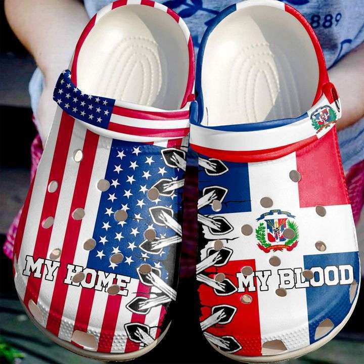 Crocs outfit - the dominican republic my home blood america flag crocs crocband clogs - 2197 Crocs Outfit