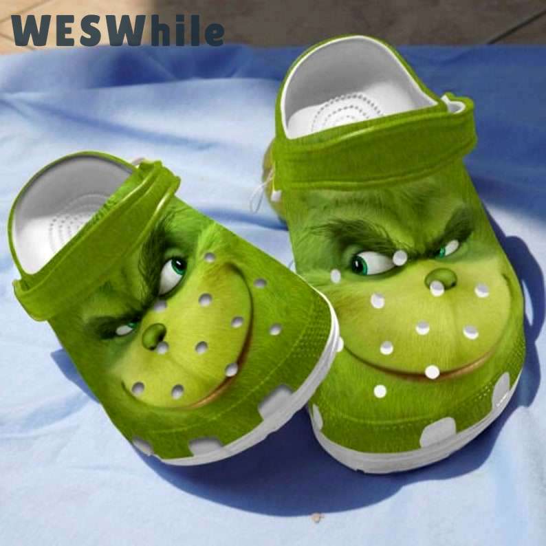Crocs outfit - the grinch face smile christmas crocs clogs crocband shoes - 2205 Crocs Outfit