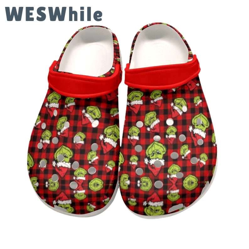 Crocs outfit - the grinch red plaid christmas crocs clogs crocband shoes - 2208 Crocs Outfit