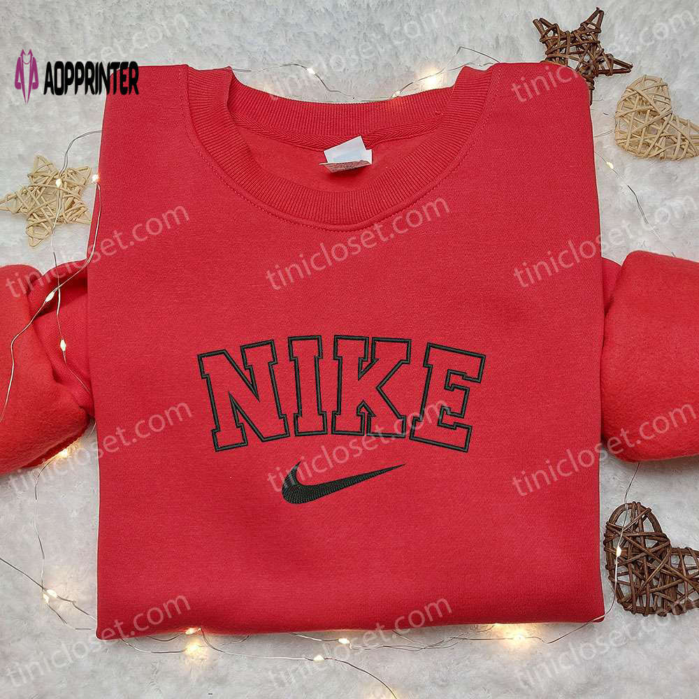 Custom nike inspired embroidered shirt: perfect family gift Embroidered Shirt