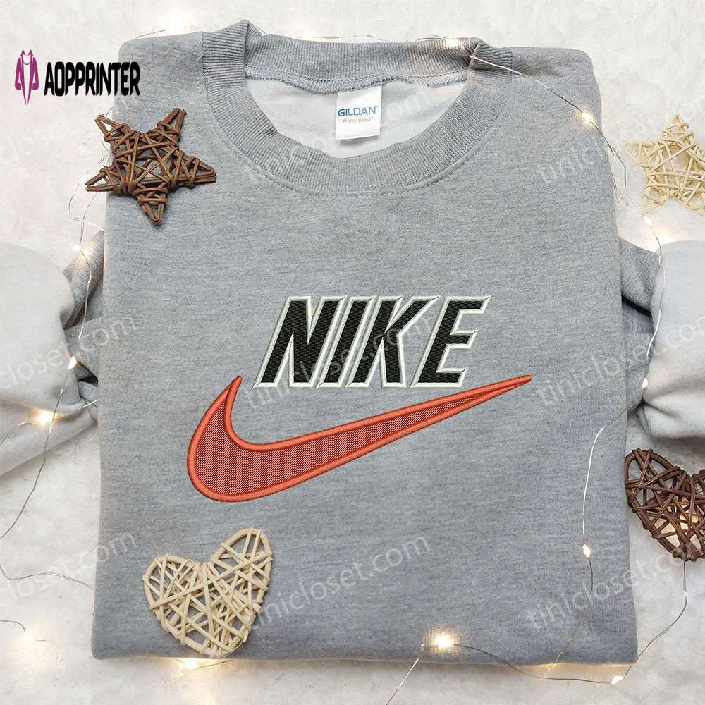Custom nike vintage embroidered sweatshirt – unique nike inspired shirt for best birthday gifts Embroidered Shirt
