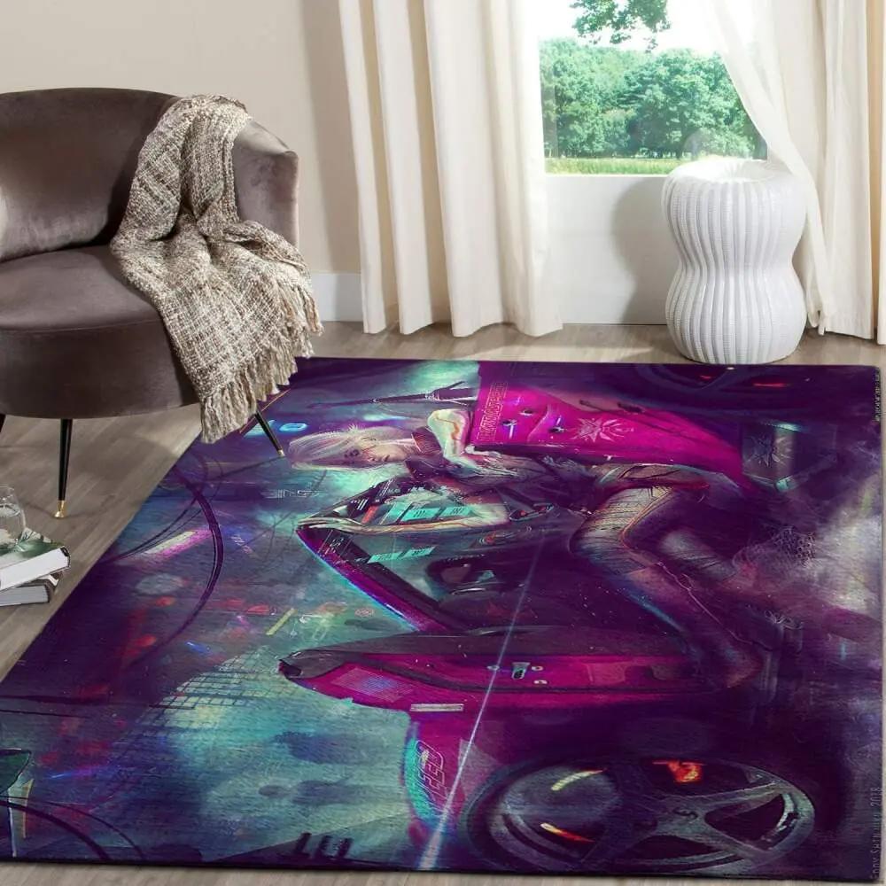 Cyberpunk 2077 futuristic gaming area rugs living room carpet fn120138 rug regtangle carpet floor decor home decor Rectangle Rug
