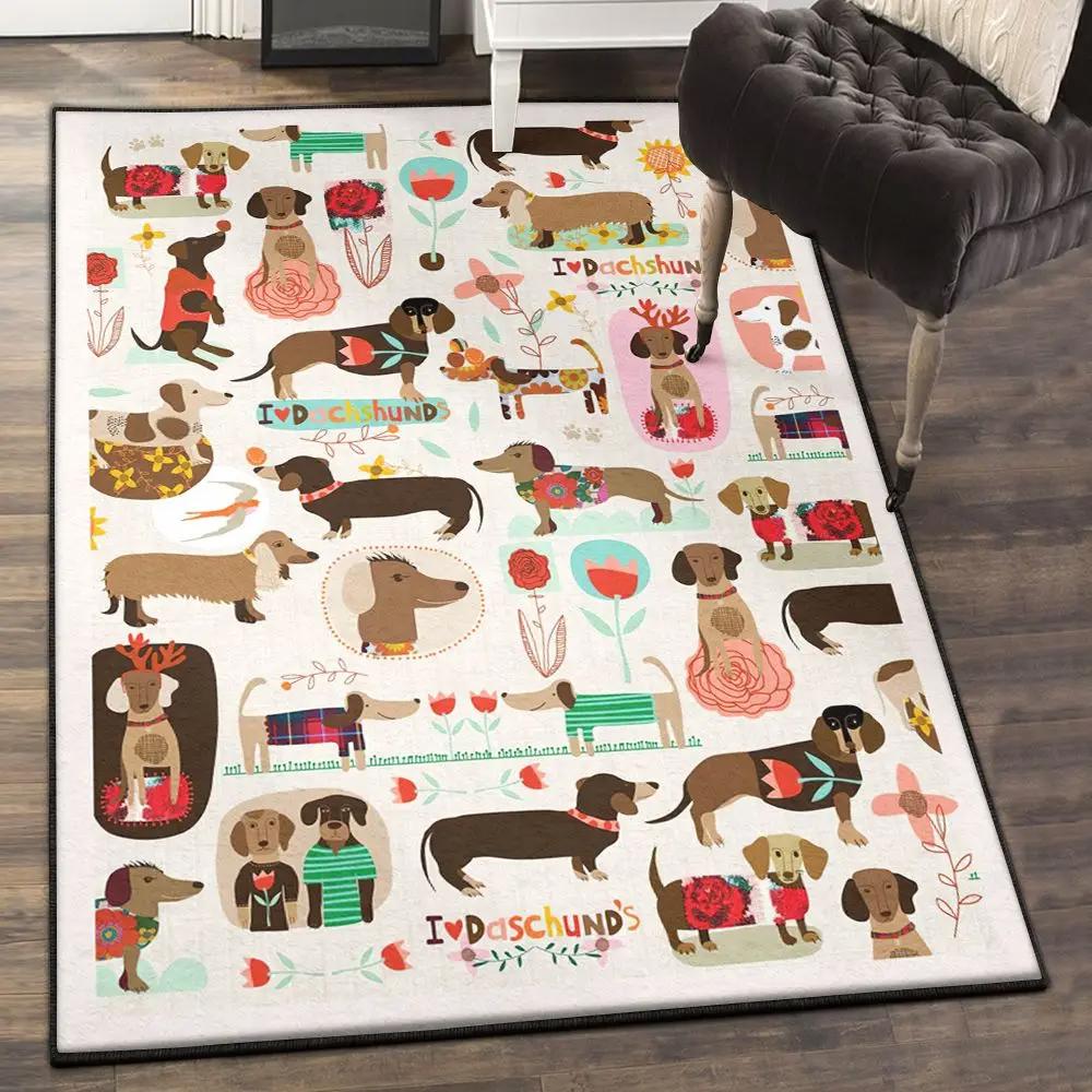 Dachshund modern area rugs, dachshund rug Rectangle Rug
