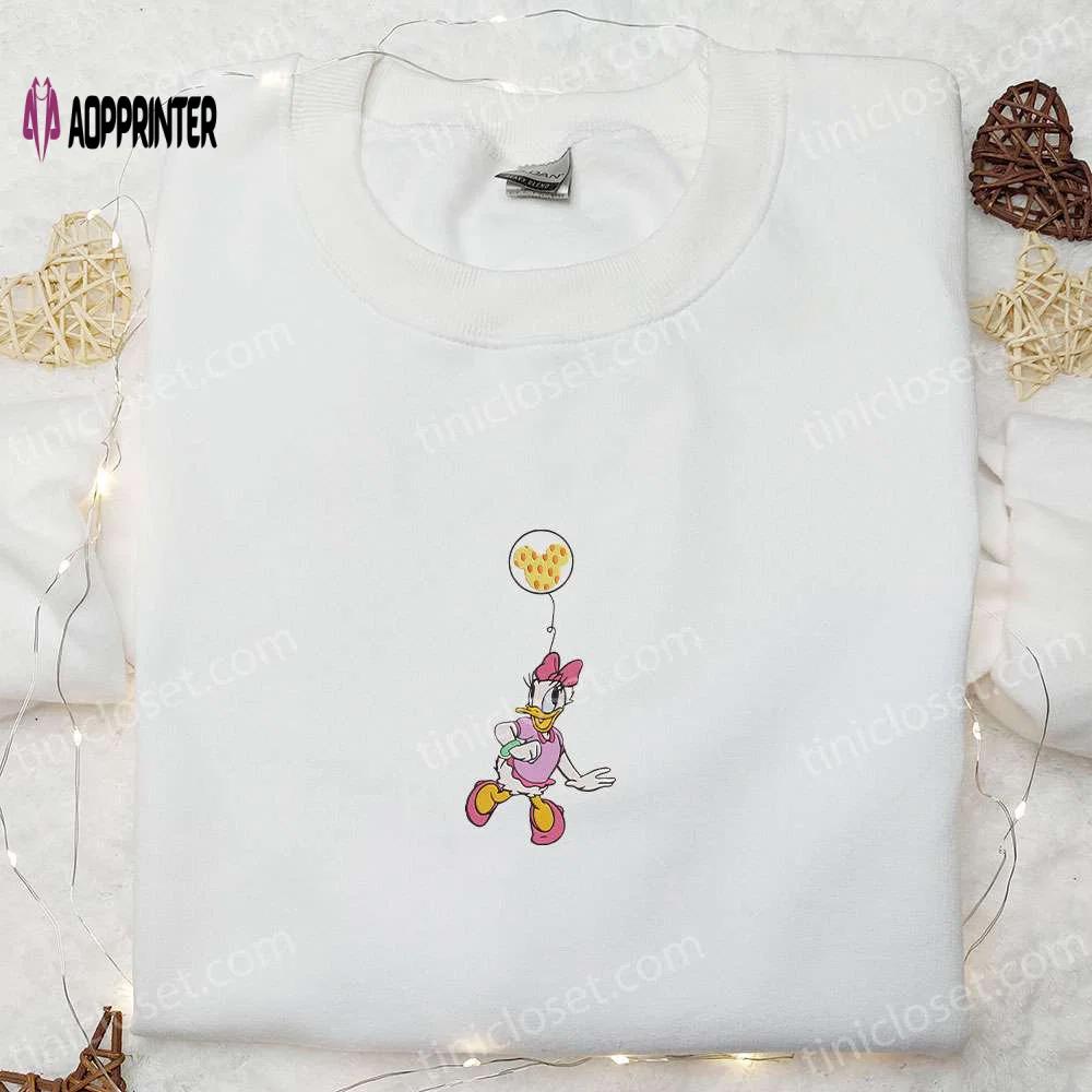 Daisy duck disney balloon shirt & cartoon hoodie: top gift ideas for girls Embroidered Shirt