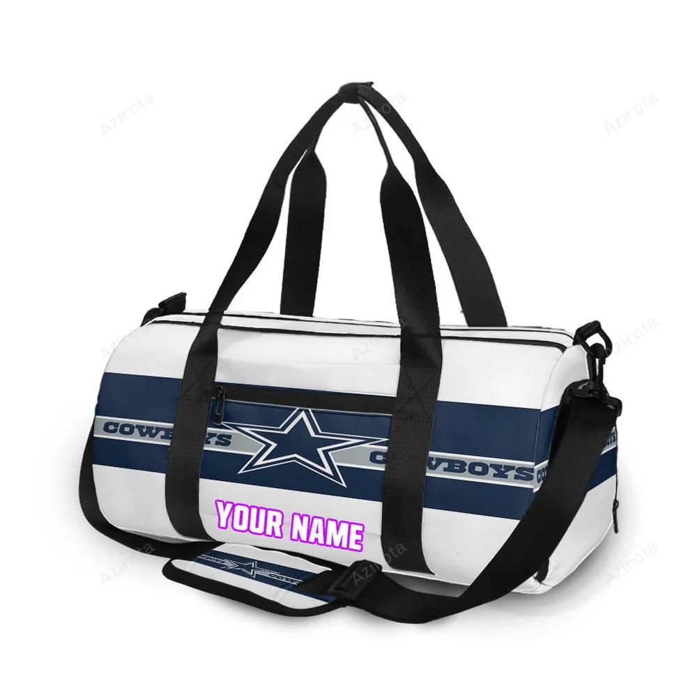 Dallas cowboys star cowboys ribbon personalized name travel bag gym bag 165 Travel Bag