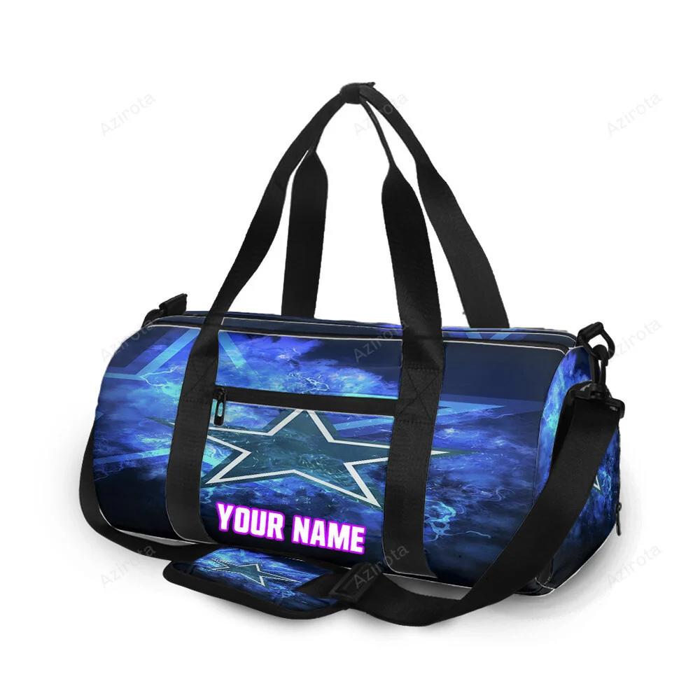 Dallas cowboys star lighting thunder personalized name travel bag gym bag 1255 Travel Bag