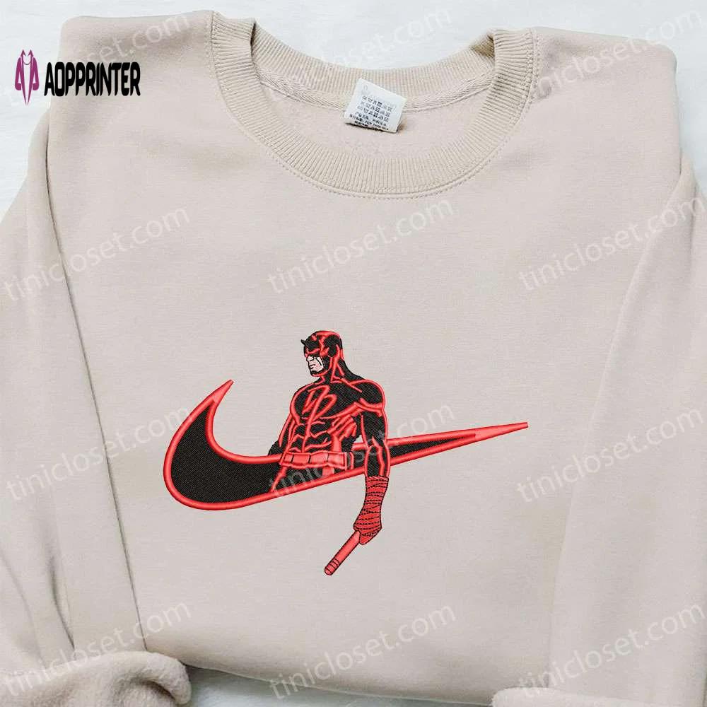 Daredevil x nike embroidered shirt: marvel universe inspired apparel Embroidered Shirt