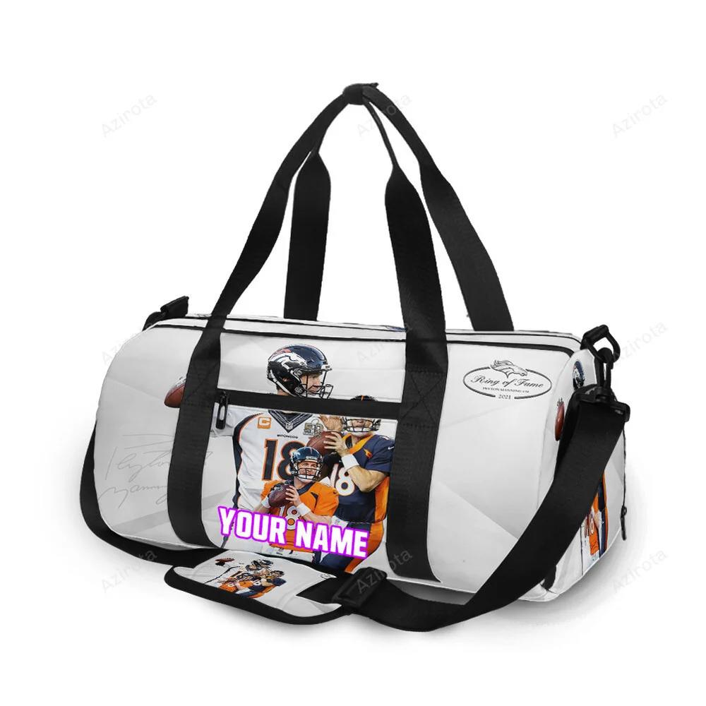 Denver broncos 18 peyton manning v50 personalized name travel bag gym bag 745 Travel Bag