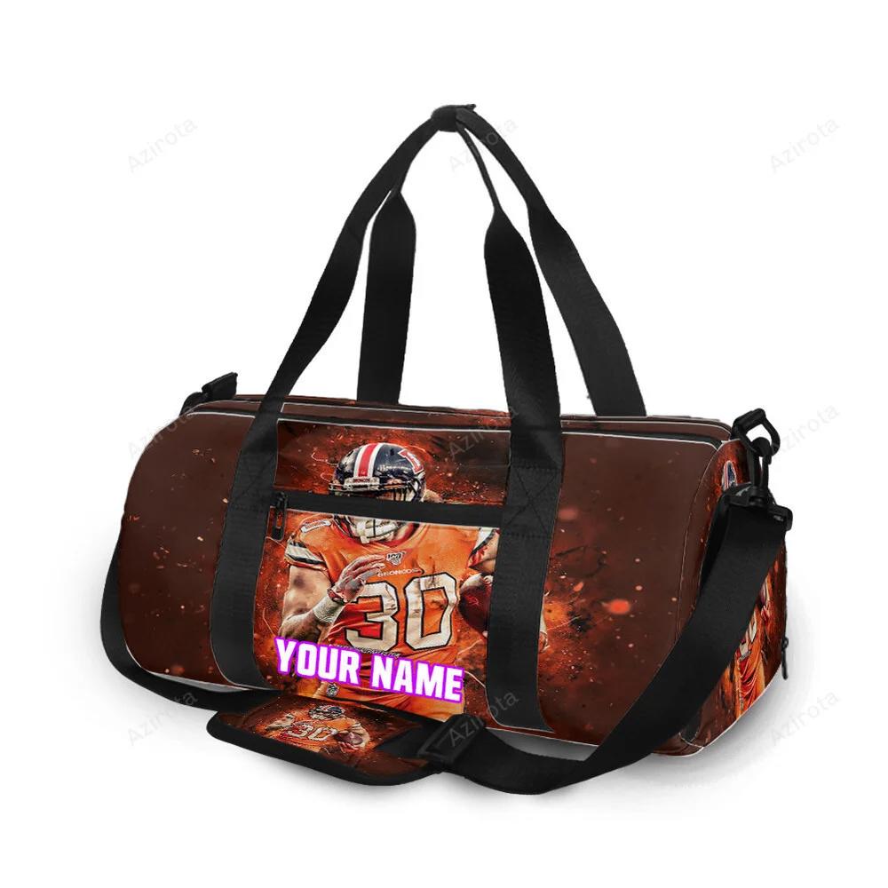 Denver broncos 30 phillip lindsay v52 personalized name travel bag gym bag 1144 Travel Bag