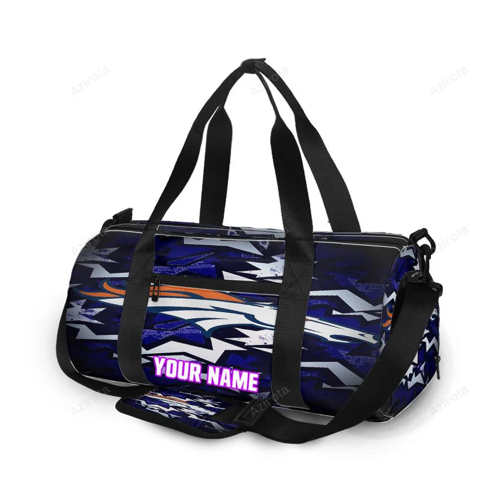 Denver broncos emblem v34 personalized name travel bag gym bag 799 Travel Bag