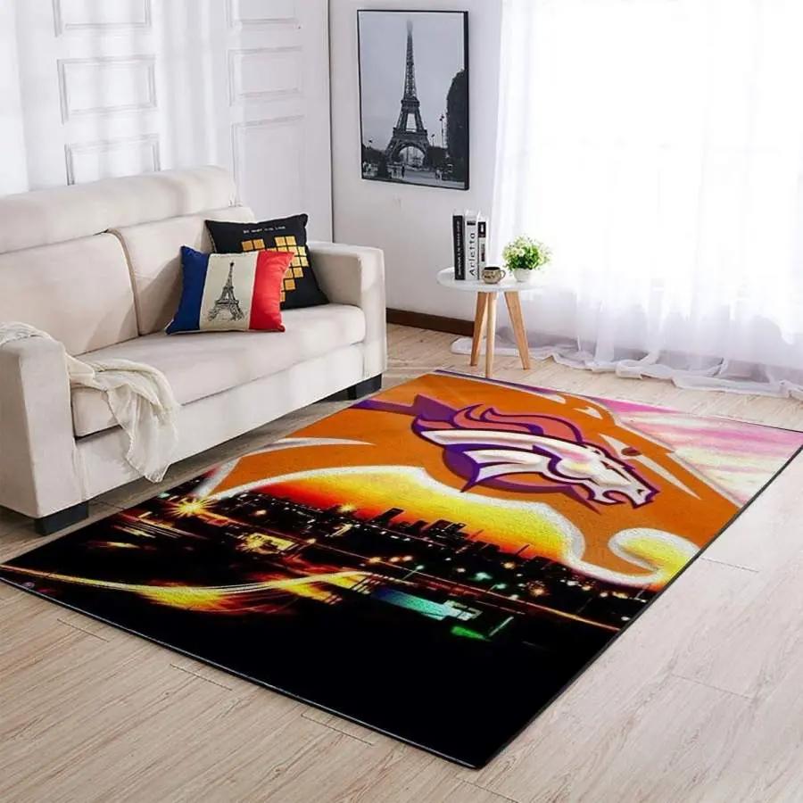 Denver broncos nfl rug living room rug home decors living room carpet floor decor Rectangle Rug