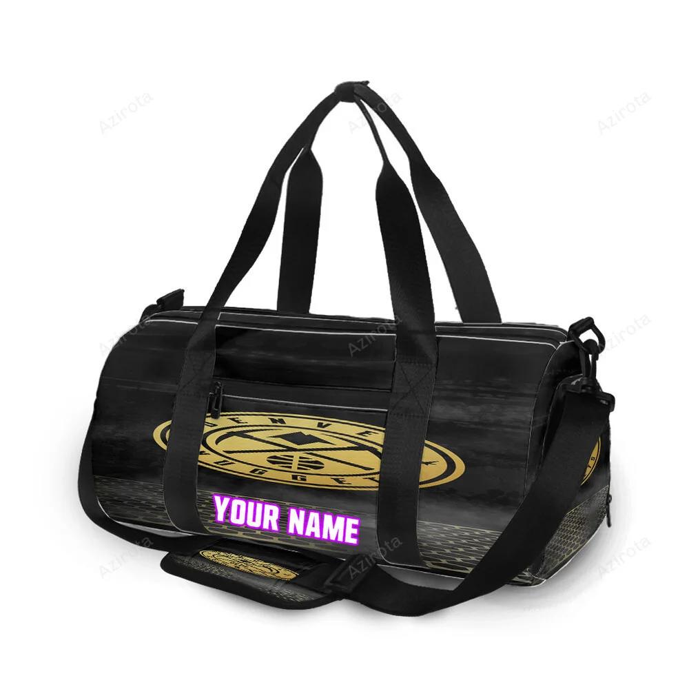 Denver nuggets golden stadium black personalized name travel bag gym bag 580 Travel Bag