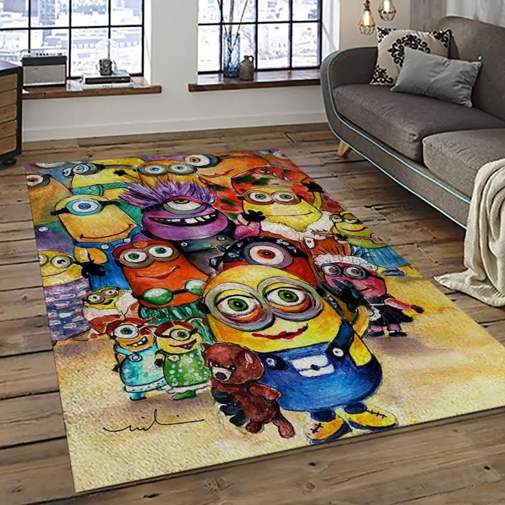 Despicable me film movie minion characters area rug home decor halloween gift best present for friends dmm51 Rectangle Rug
