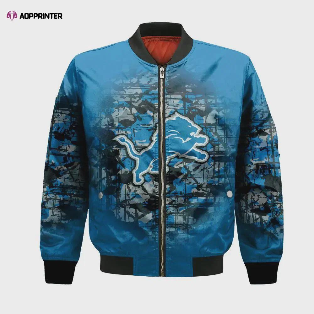 Detroit lions bomber jacket 3d printed camouflage vintage Bomber Jacket