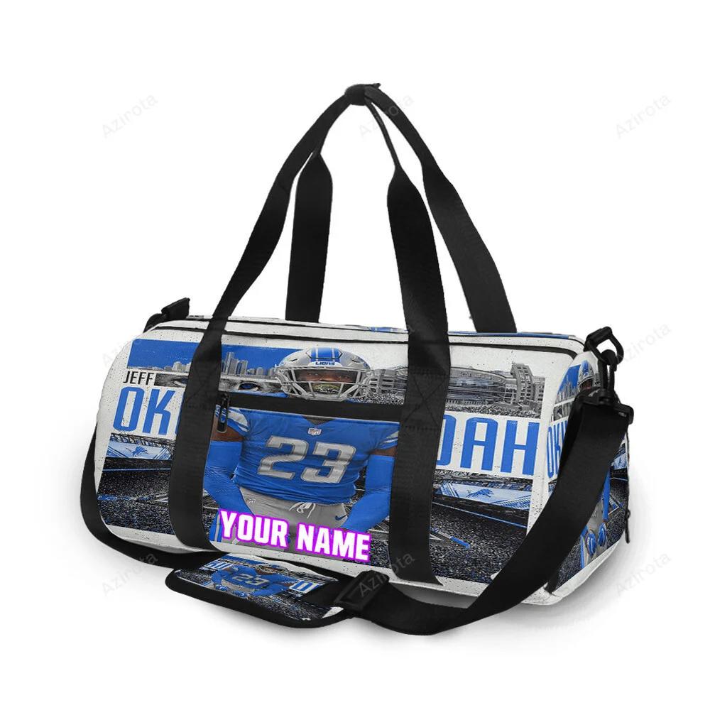 Detroit lions jeff okudah v3 personalized name travel bag gym bag 197 Travel Bag