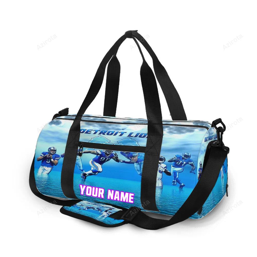 Detroit lions team in the water personalized name travel bag gym bag 965 Travel Bag