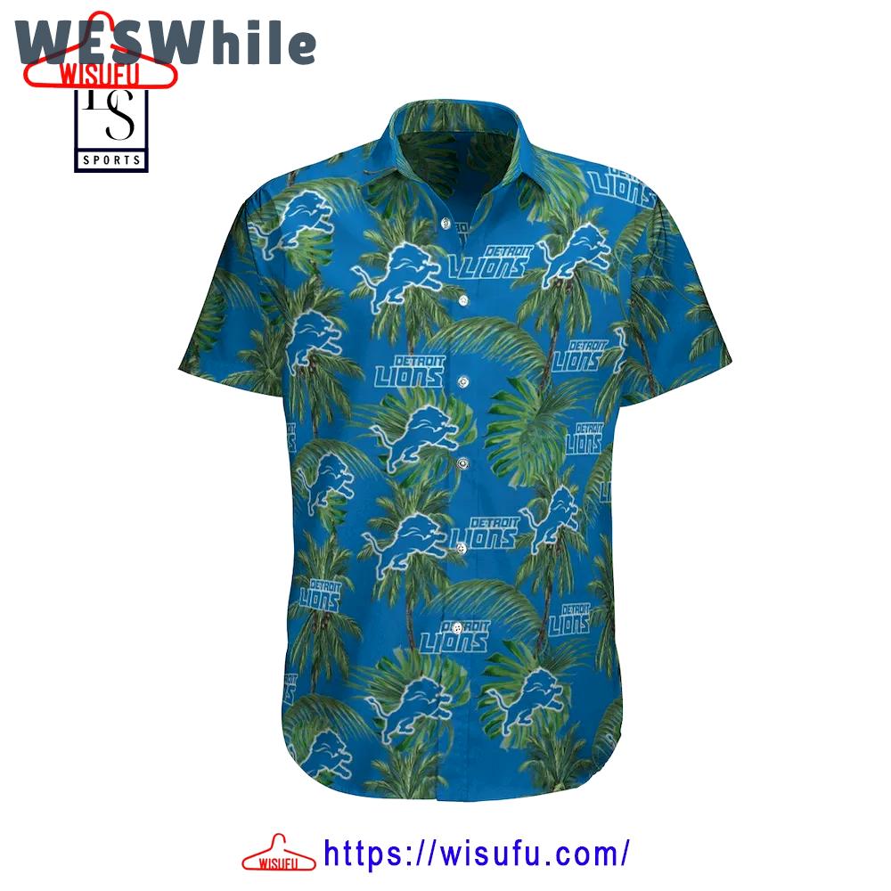 Detroit lions tropical palm tree hawaiian shirt Hawaii Shirt Shorts & Flip Flops