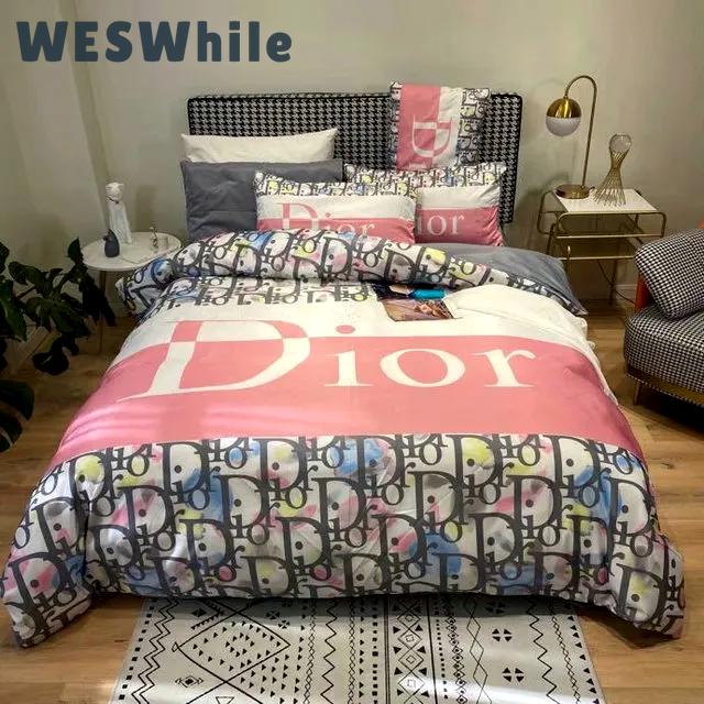 Dior printed bedding sets quilt sets duvet cover luxury brand bedding decor Bedding Sets