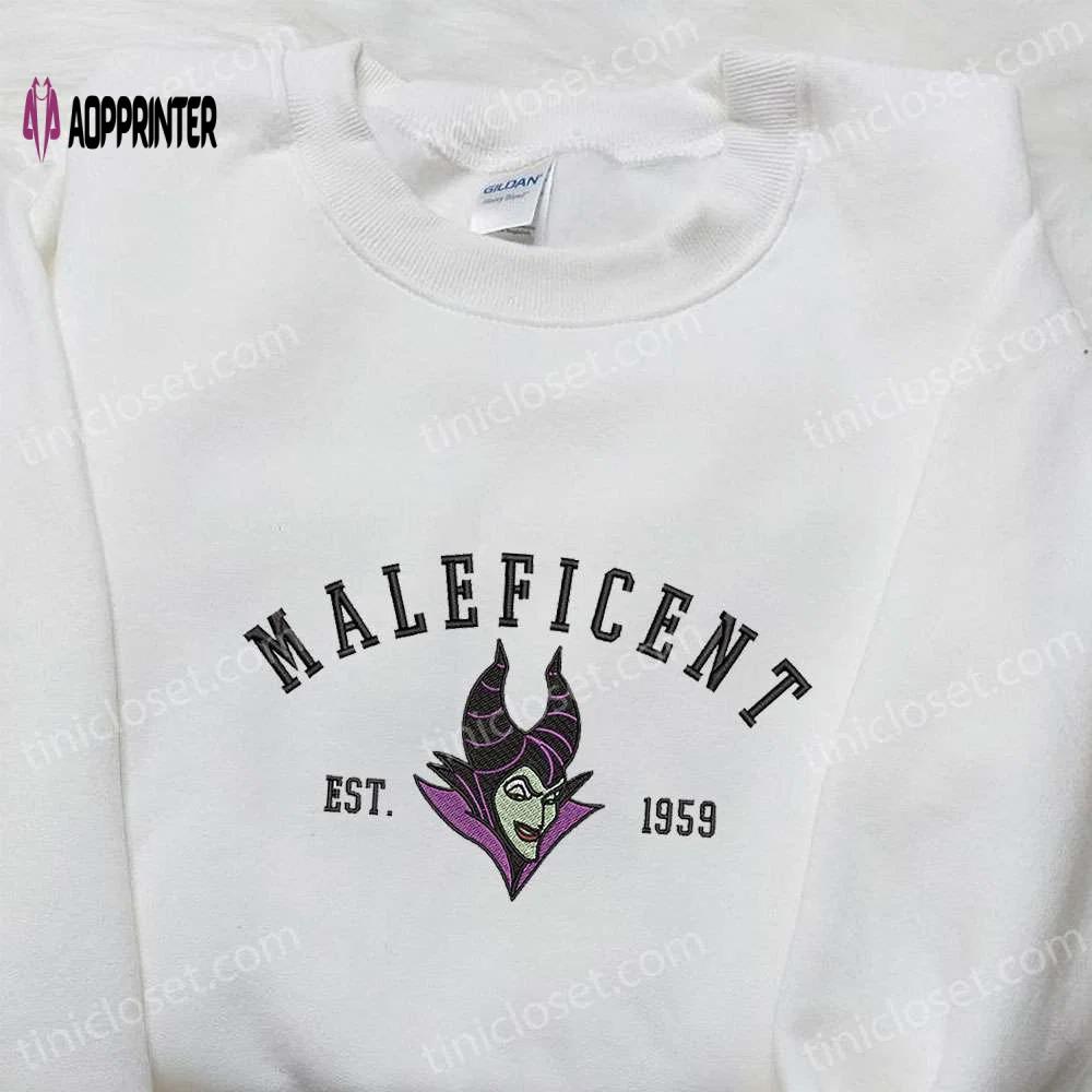 Disney maleficent est 1959 hoodie: halloween embroidered sweatshirt perfect gift for halloween lovers Embroidered Shirt