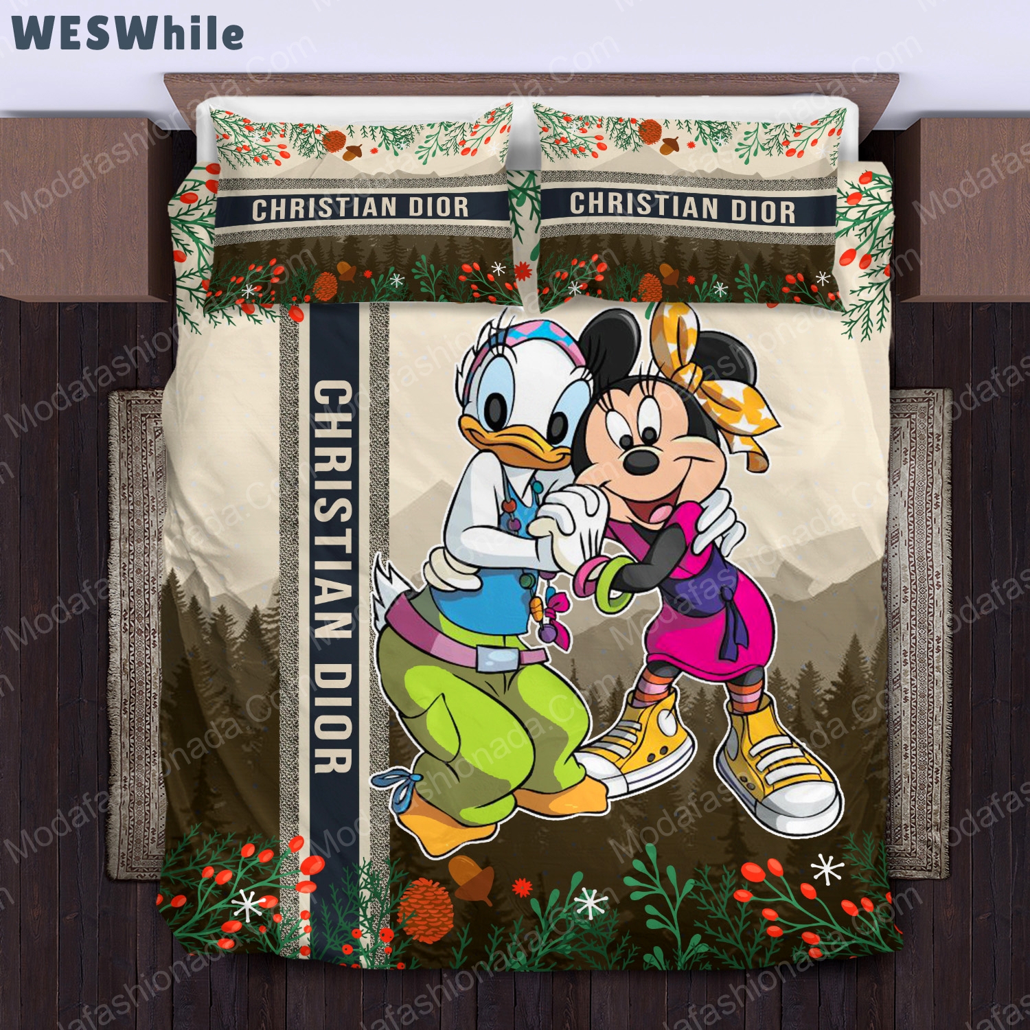Donal mickey mouse christian dior christmas bedding sets home decoration Bedding Sets