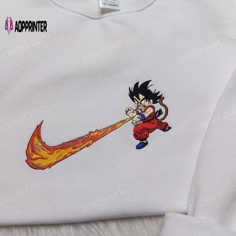 Dragon ball embroidered shirt sweatshirt & hoodie – songoku nike collection Embroidered Shirt