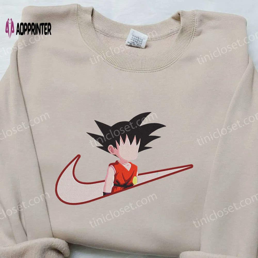 Dragon ball son goku kid nike embroidered shirt: anime sweatshirt & hoodie for fans Embroidered Shirt