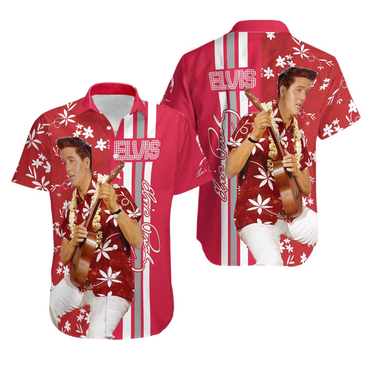 Elvis presley hawaiian shirt Hawaii Shirt Shorts & Flip Flops