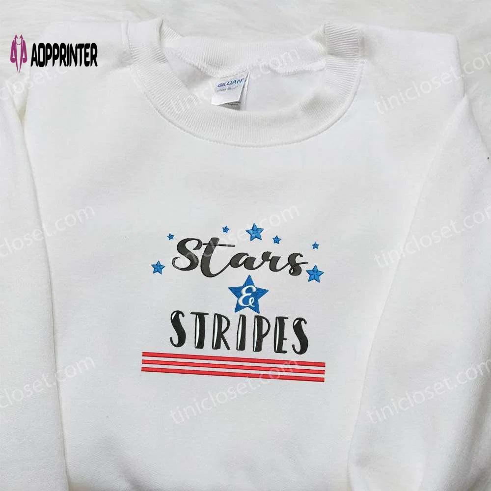 Embroidered stars & stripes shirt: best patriotic shirts for national day gifts Embroidered Shirt