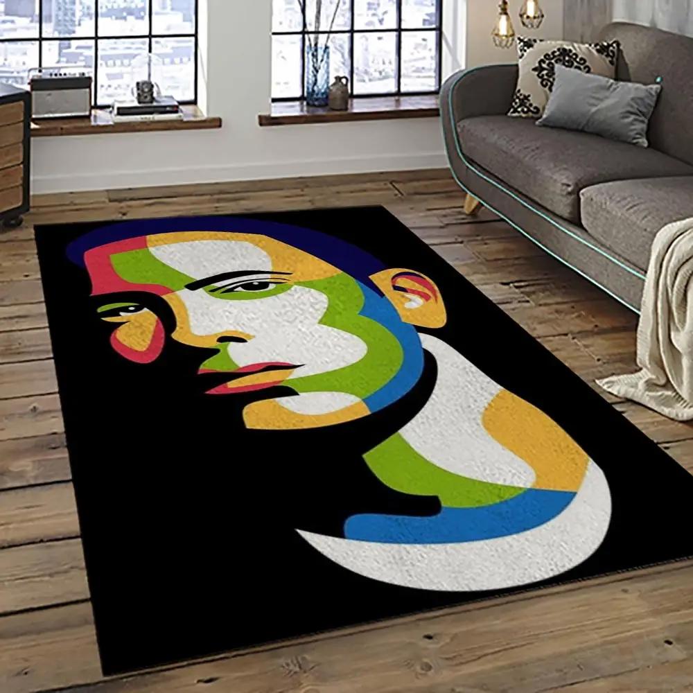 Eminem legend rapper hiphop music rap carpet area rug home decor gift for fans gift for friends emm2 Rectangle Rug