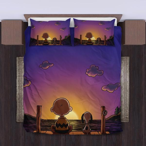 Fandomgift snoopy & charlie bedding set duvet cover pillowcase Bedding Sets