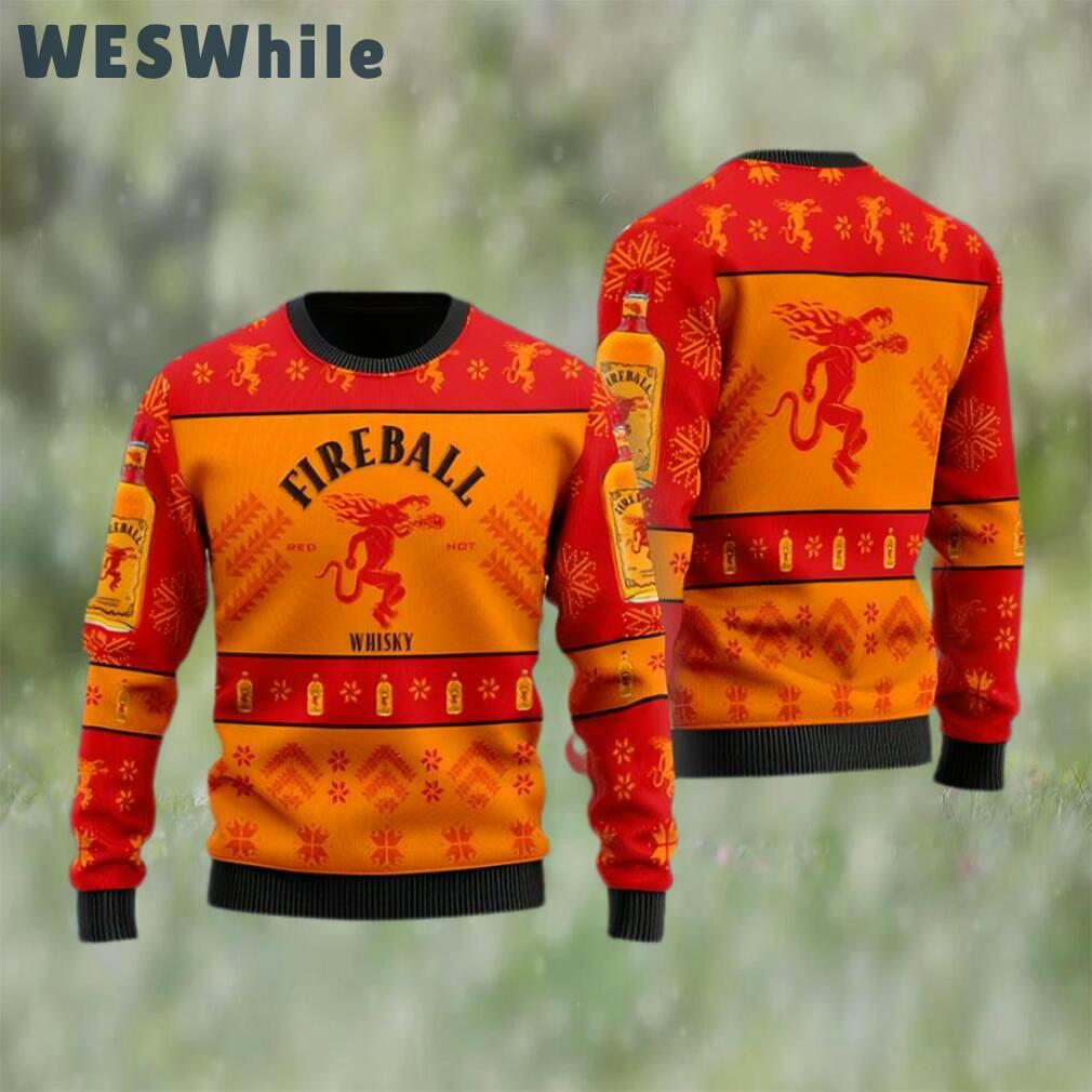 Fireball red hot whiskey christmas ugly sweater Christmas Ugly Sweater