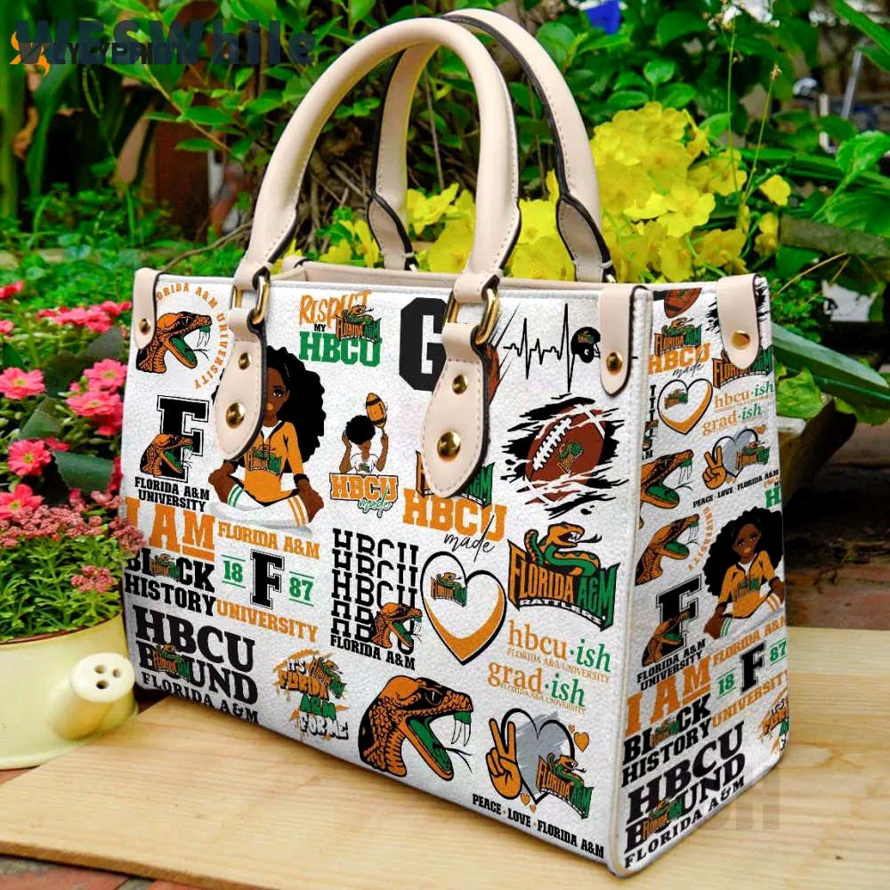 Florida a&m rattlers 1 leather handbag gift for women 712 Women Leather Hand Bag
