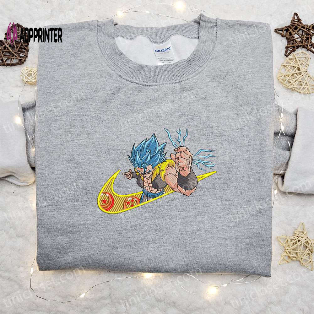 Gogeta x swoosh anime embroidered sweatshirt – best dragon ball birthday gift Embroidered Shirt