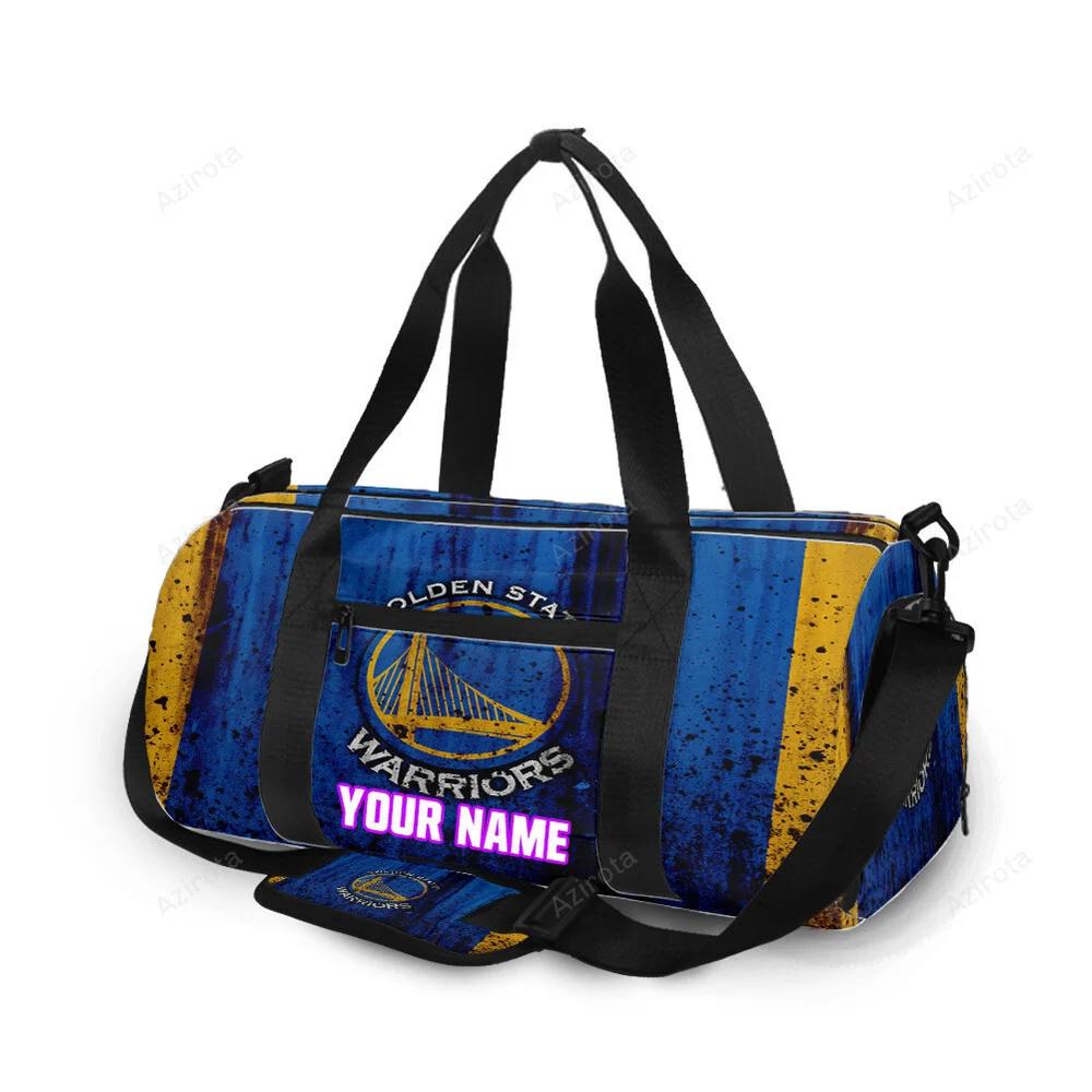 Golden state warriors emblem grunge personalized name travel bag gym bag 1465 Travel Bag