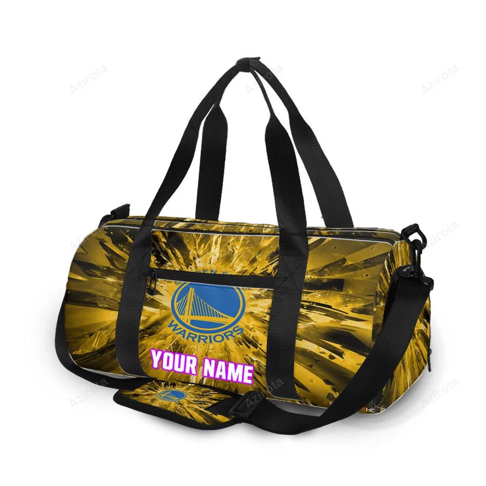 Golden state warriors emblem texture crystal personalized name travel bag gym bag 1701 Travel Bag
