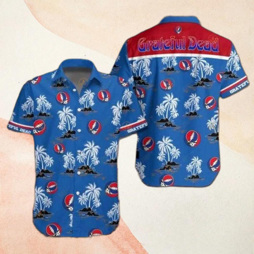 Grateful dead grateful dead band palm tree hawaiian shirt Hawaii Shirt