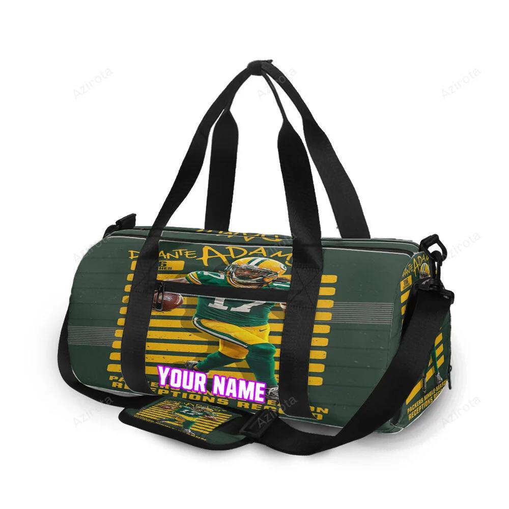 Green bay packers davante adams no17 v7 personalized name travel bag gym bag 1094 Travel Bag