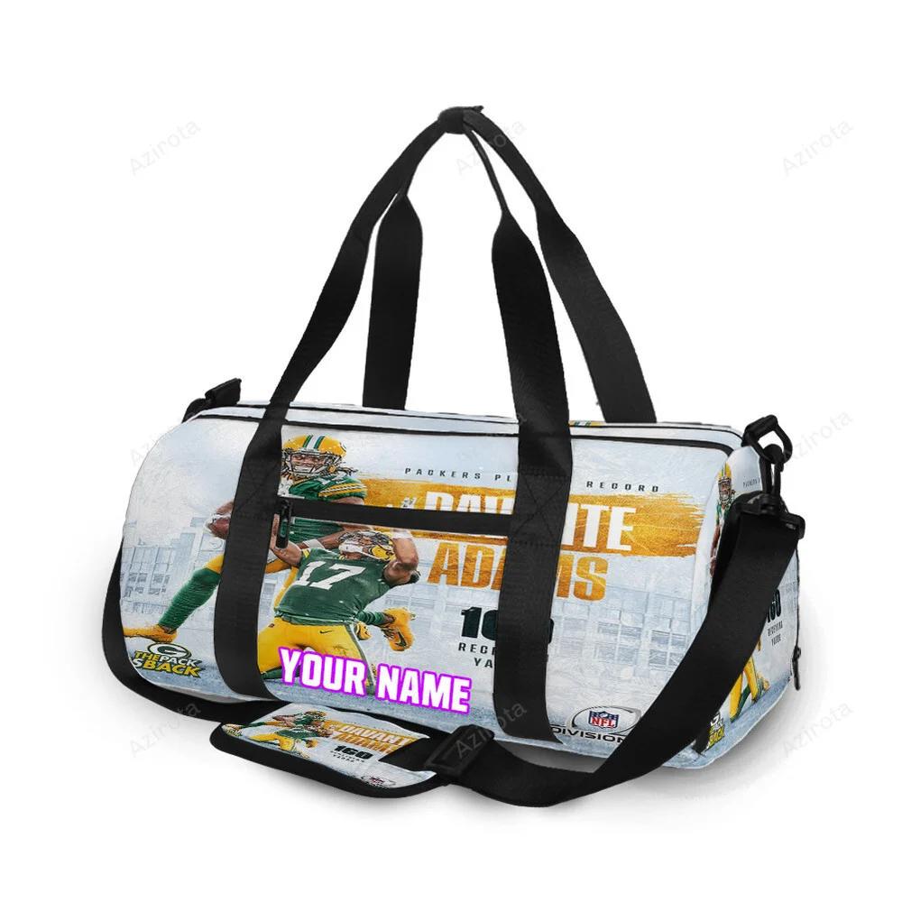 Green bay packers davante adams no17 v9 personalized name travel bag gym bag 236 Travel Bag