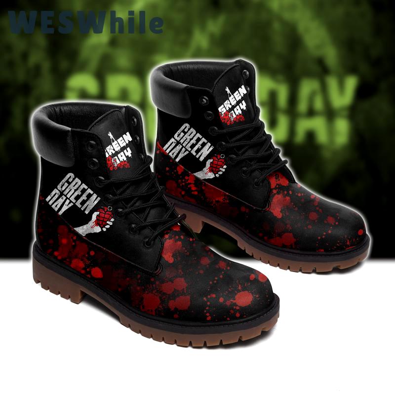 Green day rock band form timboots hot 2023 best gift for fans Timboots Shoes