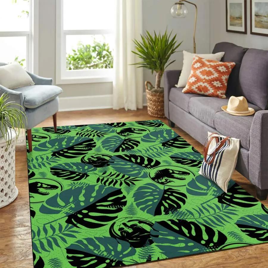 Greeny tropical leaves area rug living room rug home decor 2002171 Rectangle Rug