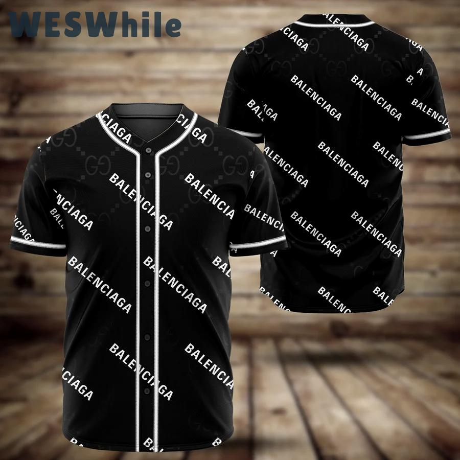 Gucci balenciaga baseball jersey shirt luxury clothing clothes sport for men women hot 2023 Baseball Jersey Shirt