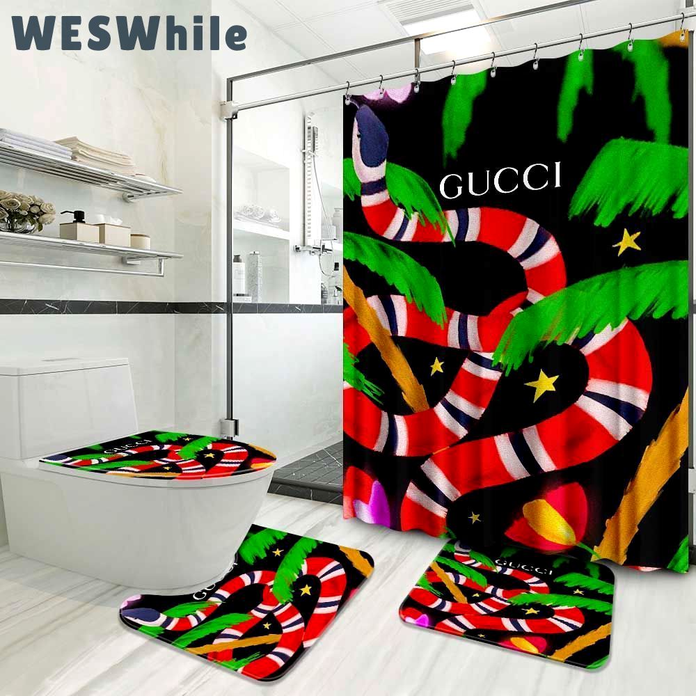 Gucci big snake home decor bath mat luxury fashion brand bathroom sets hypebeast Bathroom Set