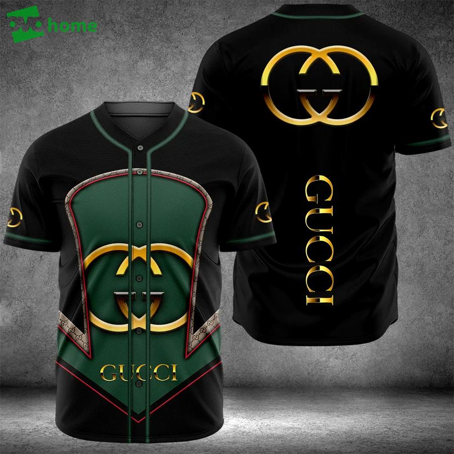 Gucci black baseball jersey shirt luxury clothing clothes sport for men women hot 2023 Baseball Jersey Shirt