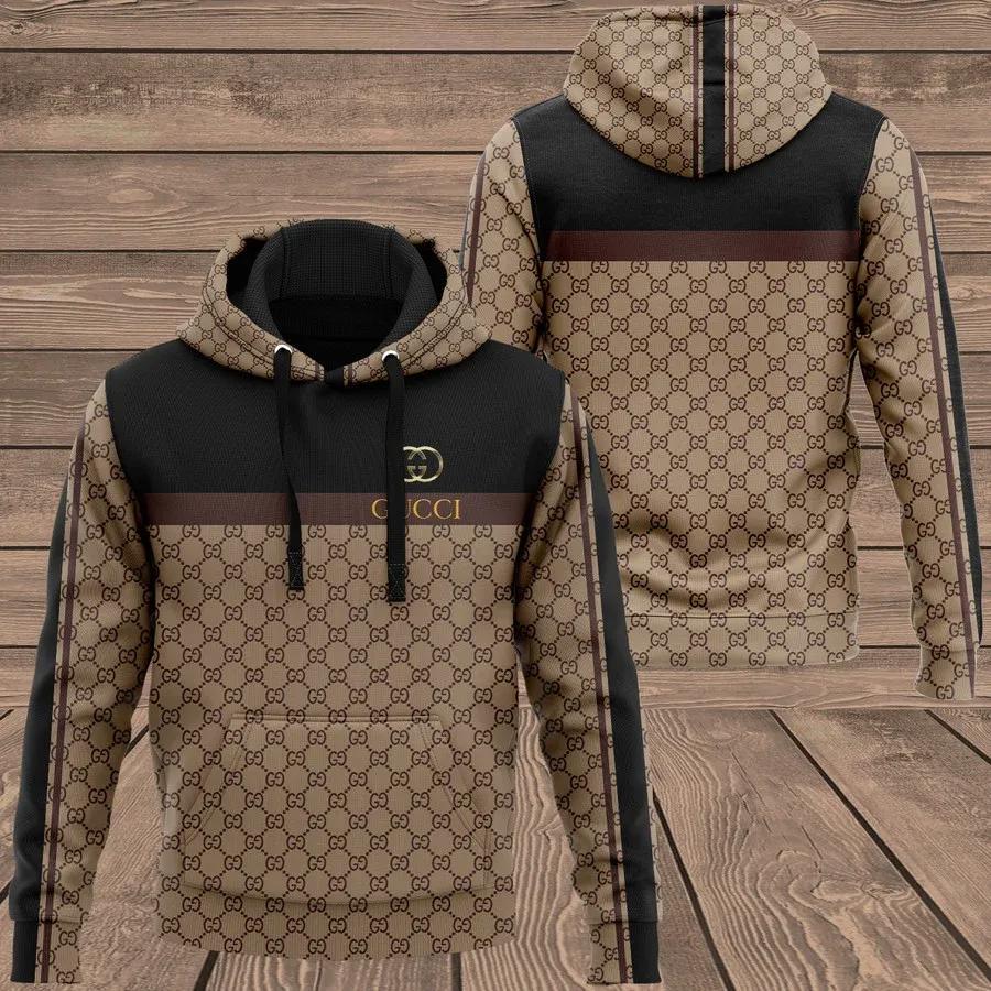 Gucci brown unisex hoodie for men women luxury brand clothing clothes outfit Hoodie 3D