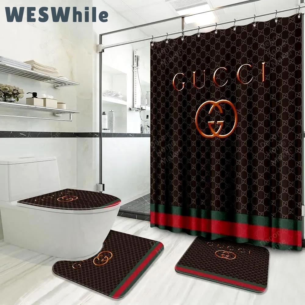 Gucci home decor bathroom sets hypebeast luxury fashion brand bath mat Bathroom Set