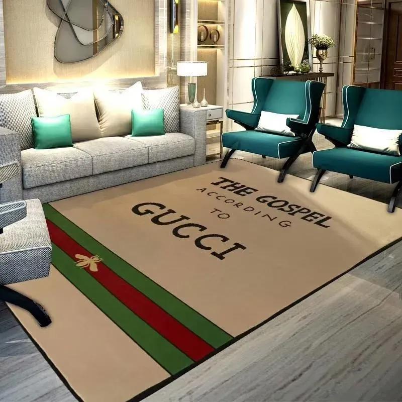 Gucci limited edition logo type 1060. Upgrade Your Living Room with Luxury Home Decor: Area Carpets, Floor Decor, Door Mats, and Hot Gift Items with style a High-End Fashion Brand Rectangle Rug