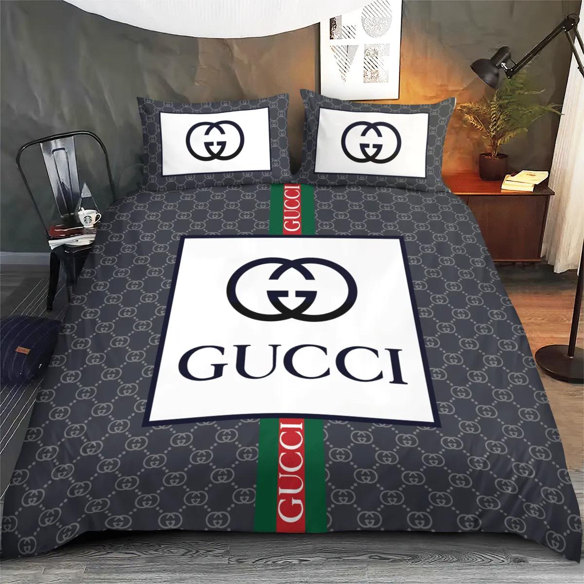 Gucci logo type 564 Bedding Sets hyperbeast Bedroom covers premium fashion brand sheets bedspread blankets bed linen duvet home decor luxury ideas bedclothes